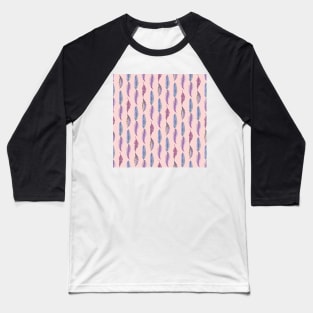 Boho Chic Feather Pattern - Peach Background Baseball T-Shirt